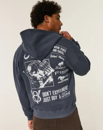 Boxy Zip-Up Ford -grafiikkahuppari