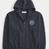 Boxy Zip-Up Ford -grafiikkahuppari Boxy Zip-Up Ford -grafiikkahuppari