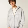 Boxy Zip-Up Forest Hills Athletics -grafiikkahuppari