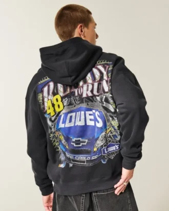 Boxy Zip-Up Jimmie Johnson Team Lowe’s NASCAR -grafiikkahuppari