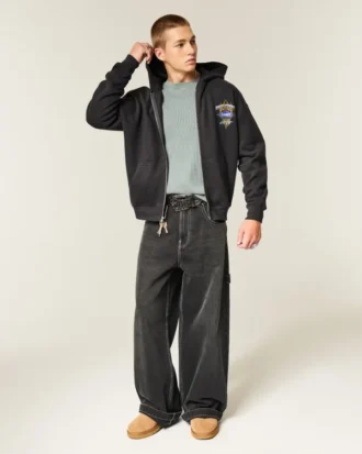 Boxy Zip-Up Jimmie Johnson Team Lowe’s NASCAR -grafiikkahuppari