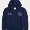 Boxy Zip-Up Penn State University Nittany Lions -grafiikkahuppari