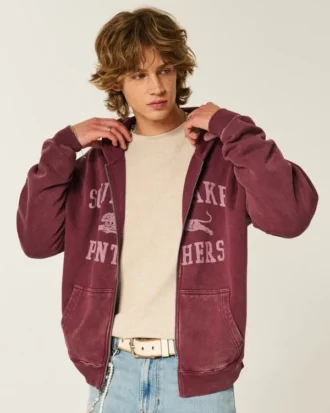 Boxy Zip-Up South Lake Panthers -grafiikkahuppari