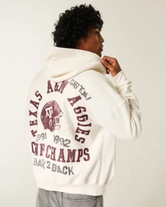 Boxy Zip-Up Texas A&M University Graphic Hoodie Boxy Zip-Up Texas A&M University Graphic Hoodie