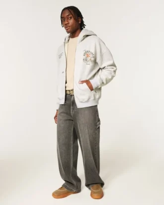 Boxy Zip-Up University of Miami Hurricanes -grafiikkahuppari Boxy Zip-Up University of Miami Hurricanes -grafiikkahuppari