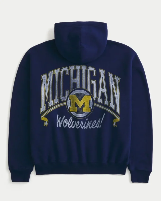Boxy Zip-Up University of Michigan Wolverines -grafiikkahuppari Boxy Zip-Up University of Michigan Wolverines -grafiikkahuppari