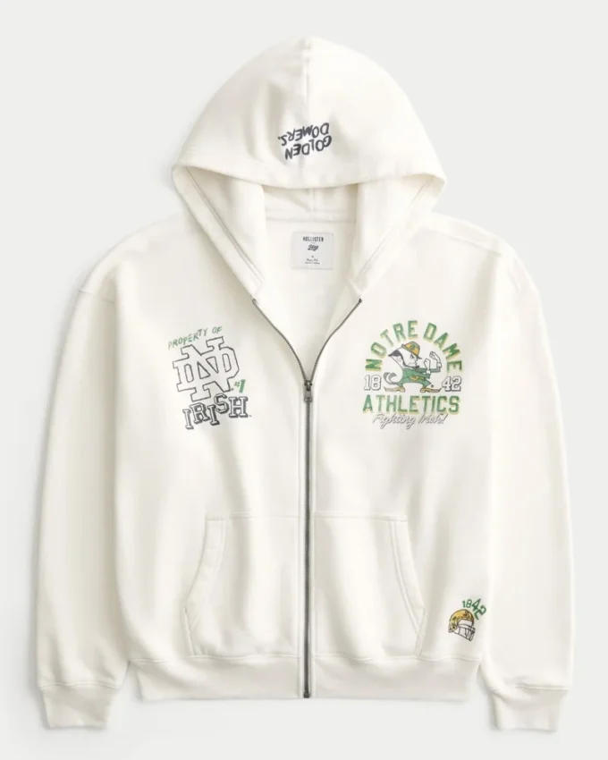 Boxy Zip-Up University of Notre Dame Fighting Irish -grafiikkahuppari