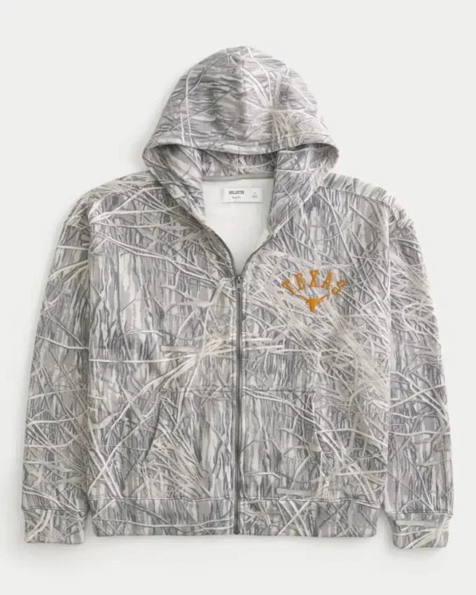 Boxy Zip-Up University of Texas at Austin Longhorns -graafinen huppari Boxy Zip-Up University of Texas at Austin Longhorns -graafinen huppari