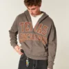 Boxy Zip-Up University of Texas at Austin Longhorns -graafinen huppari