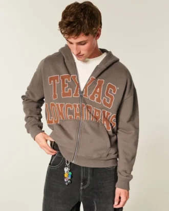 Boxy Zip-Up University of Texas at Austin Longhorns -graafinen huppari
