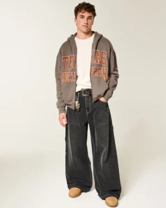 Boxy Zip-Up University of Texas at Austin Longhorns -graafinen huppari