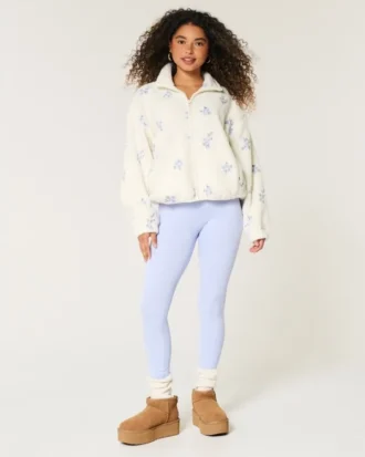 Brodeerattu sherpa-fleece-takki