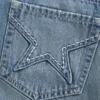 Brodeerattu tähtitaskuinen denim-minihame