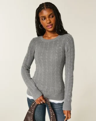Cable-Knit Icon Crew -villapaita