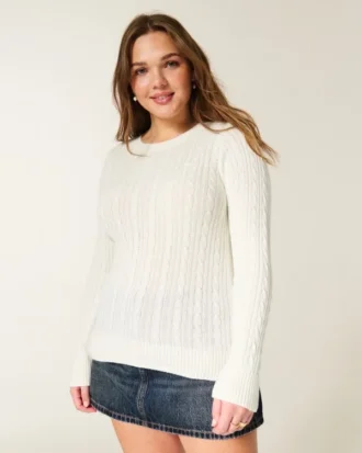 Cable-Knit Icon Crew -villapaita