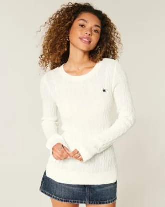 Cable-Knit Star Crew -villapaita