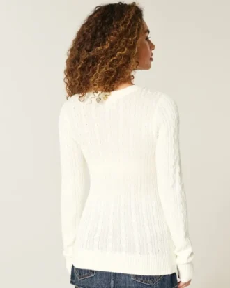 Cable-Knit Star Crew -villapaita