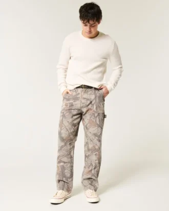 Camo-malliset, väljät puusepänhousut Camo-malliset, väljät puusepänhousut
