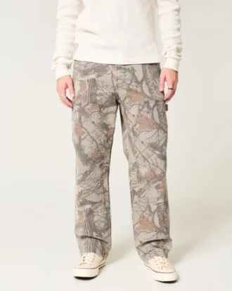 Camo-malliset, väljät puusepänhousut Camo-malliset, väljät puusepänhousut