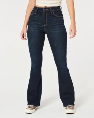 Curvy High-Rise Dark Wash Flare -farkut