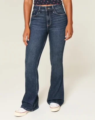 Curvy High-Rise Dark Wash Flare -farkut