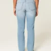 Curvy High-Rise Distressed Light Wash Straight Jeans