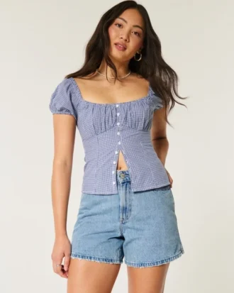 Curvy High-Rise Medium Wash Relaxed Denim Shorts 5″ Curvy High-Rise Medium Wash Relaxed Denim Shorts 5″