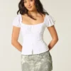 Curvy Low-Rise Camo Denim Mini Skort Curvy Low-Rise Camo Denim Mini Skort
