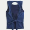 Denim-toppi, avoin selkä Denim-toppi, avoin selkä