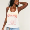 Desert Sound -grafiikka Punottu Racerback-toppi Desert Sound -grafiikka Punottu Racerback-toppi
