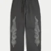Double Flame Graphic Super Baggy Sweatpants Double Flame Graphic Super Baggy Sweatpants