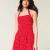Drop-Waist Halter Mini Dress