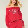 Easy Double Off-the-Shoulder University of Georgia -grafiikkapusero Easy Double Off-the-Shoulder University of Georgia -grafiikkapusero