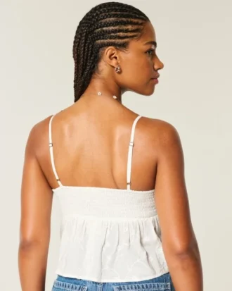 Easy Embroidered Shine Babydoll -toppi