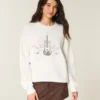 Easy New York Guitar Studded Graphic Crew -huppari Easy New York Guitar Studded Graphic Crew -huppari
