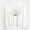Easy New York Guitar Studded Graphic Crew -huppari Easy New York Guitar Studded Graphic Crew -huppari