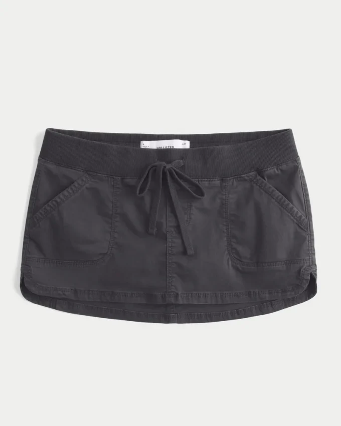 Erittäin matala vyötäröinen twill-mikrominihame