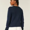 Eyelet Crew Cardigan