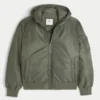 Faux Fur Trim Zip-Up Bomber Jacket Faux Fur Trim Zip-Up Bomber Jacket
