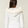 Faux Fur Trim Zip-Up Hoodie Faux Fur Trim Zip-Up Hoodie