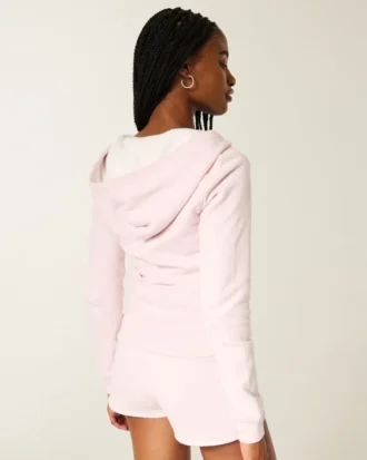 Faux Fur-vuorattu vetoketjullinen huppari