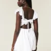 Flutter Sleeve V-Waist Mini Dress