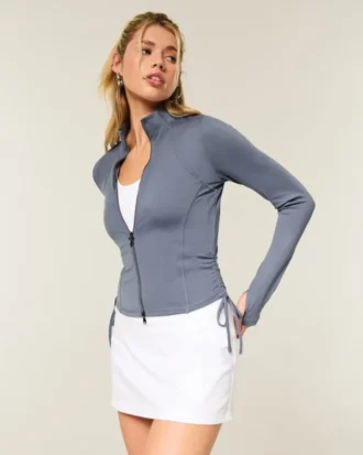 Gilly Hicks Active Recharge -vetoketjullinen takki, jossa sivusidonta