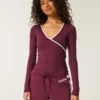 Gilly Hicks Active Tipped Wrap Top Gilly Hicks Active Tipped Wrap Top