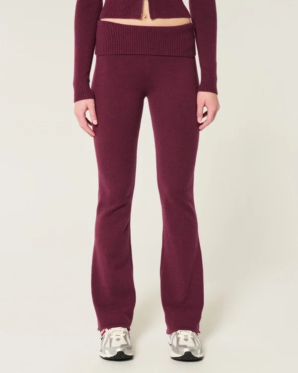 Gilly Hicks Cozy Sweater-Knit Foldover Waist Boot Pants Gilly Hicks Cozy Sweater-Knit Foldover Waist Boot Pants