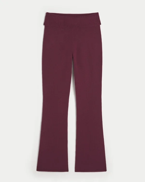 Gilly Hicks Cozy Sweater-Knit Foldover Waist Boot Pants Gilly Hicks Cozy Sweater-Knit Foldover Waist Boot Pants
