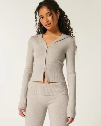 Gilly Hicks Cozy Sweater-Knit Zip-Up Hoodie Gilly Hicks Cozy Sweater-Knit Zip-Up Hoodie
