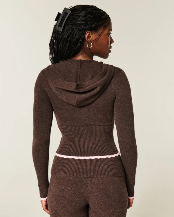 Gilly Hicks Scalloped Hem Zip-Up Hoodie Sweater Gilly Hicks Scalloped Hem Zip-Up Hoodie Sweater