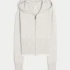 Gilly Hicks Scalloped Hem Zip-Up Hoodie Sweater Gilly Hicks Scalloped Hem Zip-Up Hoodie Sweater