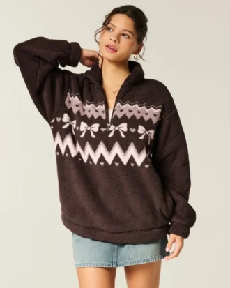 Gilly Hicks Sherpa Quarter-Zip -huppari
